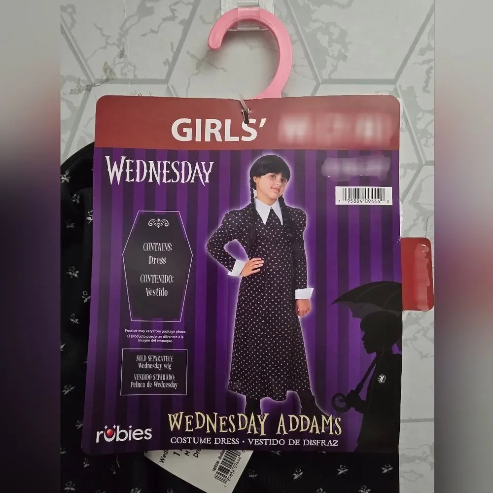 NEW Wednesday Addams Child School Uniform Dress Costume Girl's